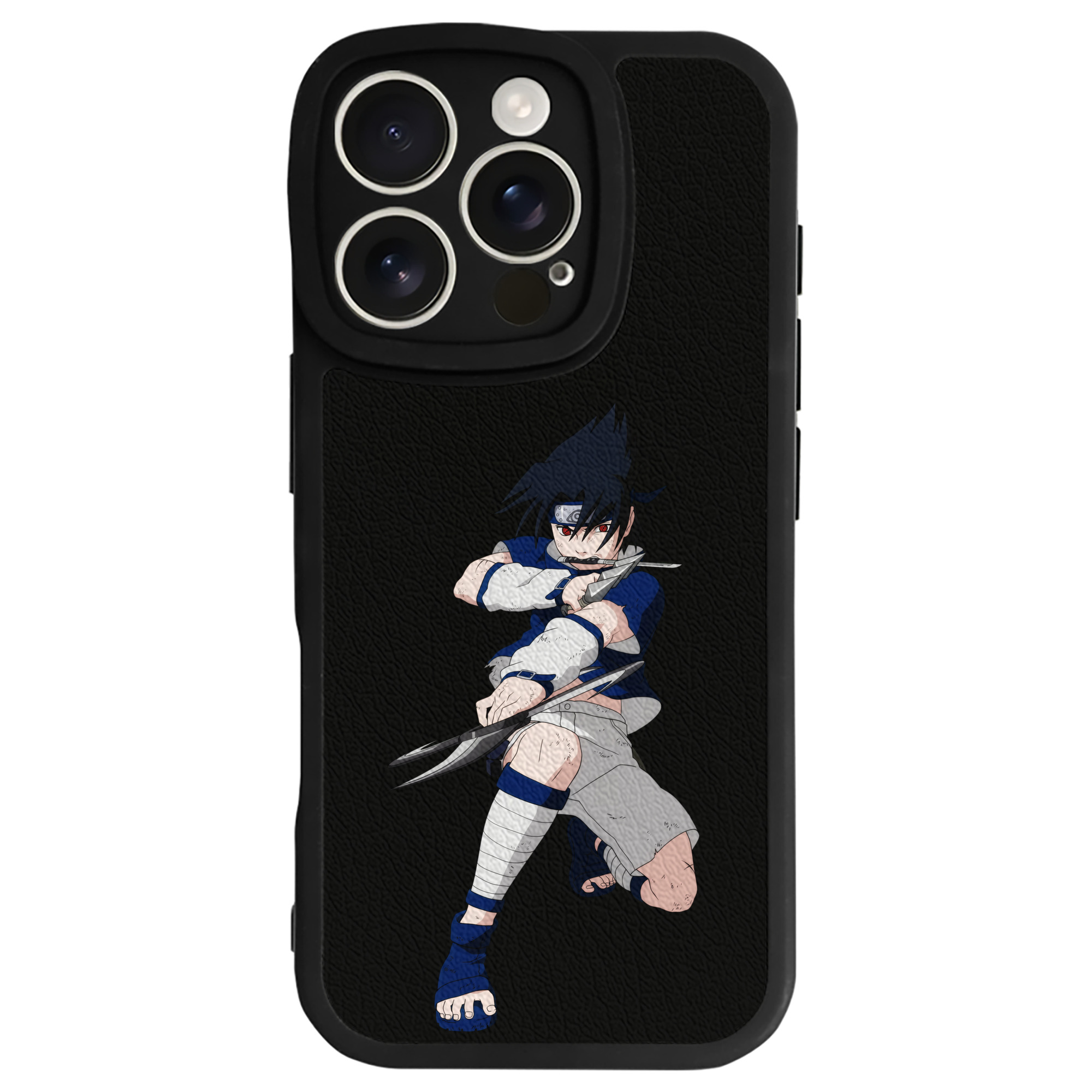 （画像用） NARUTO -ナルト- うちは サスケ Uchiha Sasuke 【iPhone 16シリーズ対応】シリコンスマホケース（レザー調） 材質：シリコン